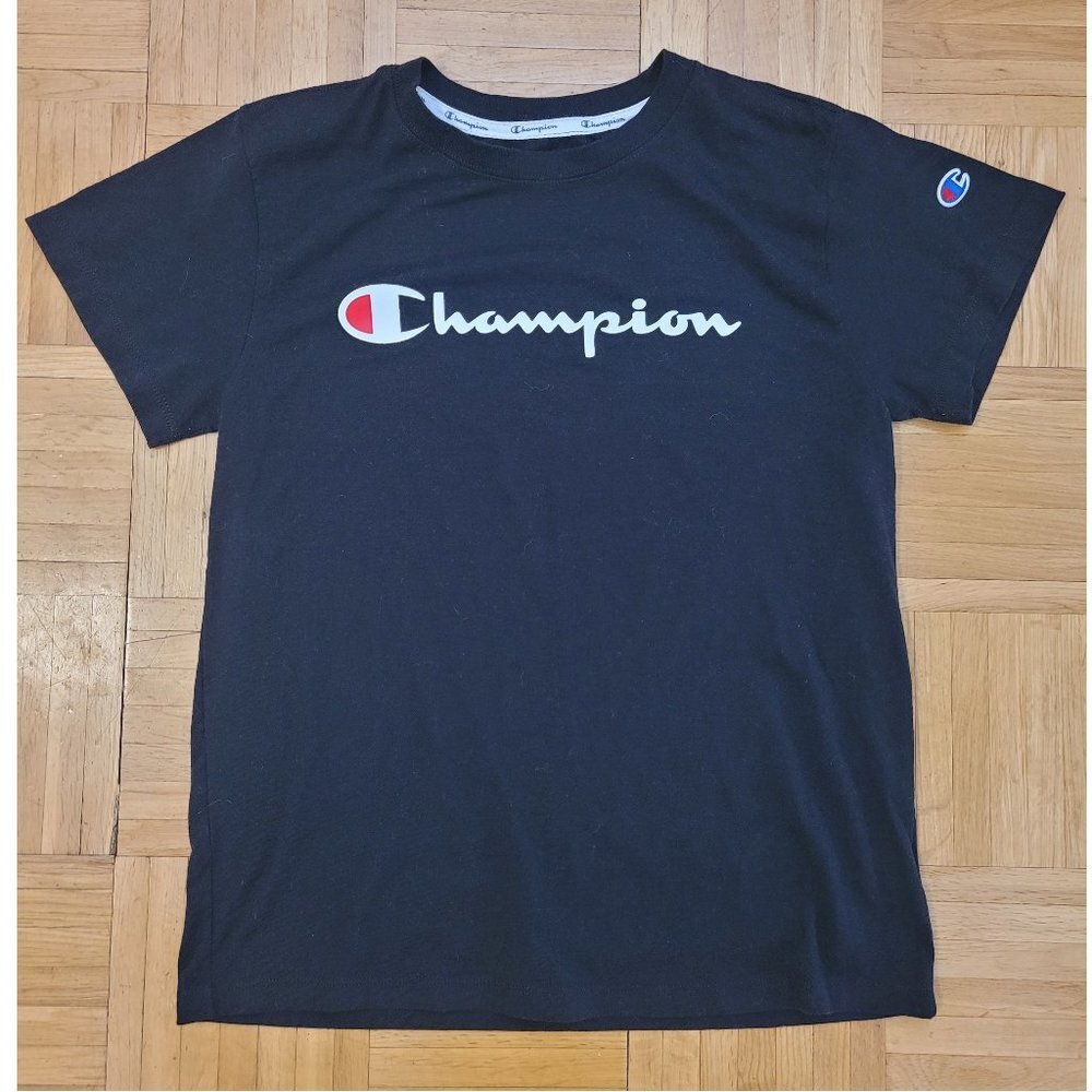 Women's Black Champion Short Sleeve T-shirt, S